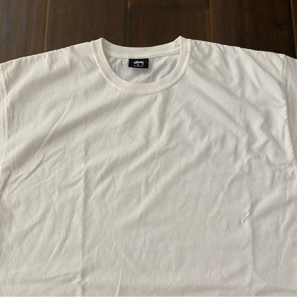 Stussy Men’s White Short Sleeve T-shirt 100% Cotton Size XL - Picture 2 of 8